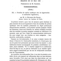 0894 - Page 890 - Société de thérapeutique. Séance du 26 mai 1909. Communications. (Suite.). III. - Troubles du rythme cardiaque chez les hypertendus et médication hypotensive, par M. A. Mougeot..