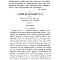 0932 - Page 928 - Thérapeutique médicale. Direction générale de la lutte contre la tuberculose et du traitement tuberculeux, par le Dr G. Bardet. (A suivre.). / Société de thérapeutique. Séance du 26 mai 1909 (Suite.). Discussion. Sur la purgation