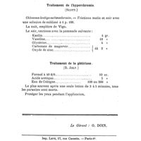 0596 - Page 592 - Formulaire. Traitement de l'hyperchromie. (Scott.). / Traitement de la phtiriase. (R. Joly.)
