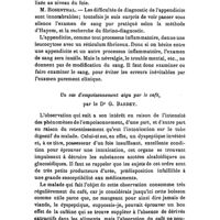 0060 - Page 56 - Société de thérapeutique. Séance du 14 juin 1911. A propos du procès-verbal. L'appendicite et les erreurs de diagnostic, par le Dr G. Leven. Discussion. / Un cas d'empoisonnement aigu par le café, par le Dr G. Bardet