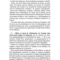 0069 - Page 65 - Revue de thérapeutique étrangère. Par le Dr Gillot. I. - Alimentation rectale par lavements continus composés d'une solution de sucre, d'alcool et d'aminoacides (éreptone), par les Drs L. Jacobsohn et B. Rewald (Therapie der Gegenw. mars 1911). / II. - Début et durée de l'élimination de l'arsenic dans l'urine après emploi du salvarsan, par K. Greven de l'Institut pharmacologique de l'Université de Bonn
