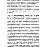 0071 - Page 67 - Revue de thérapeutique étrangère. Par le Dr Gillot. II. - Début et durée de l'élimination de l'arsenic dans l'urine après emploi du salvarsan, par K. Greven de l'Institut pharmacologique de l'Université de Bonn. / III. - La thérapeutique par le salvarsan. Coup d'oeil rétrospectif et perspective, par P. Ehrlich (Münch. med. Woch., 1911, n° 1)