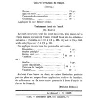 0114 - Page 112 - Formulaire. Contre l'irritation du visage. (Brocq.). / Traitement local de l'acné. (G. Hahn.)