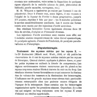 0161 - Page 159 - Revue des travaux français et étrangers. Thérapeutique médicale. Les injections sous-cutanées arsénicales dans le traitement des maladies du système nerveux. / Physiothérapie. Traitement des myomes utérins par les rayons X