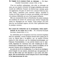 0221 - Page 219 - Revue des thèses. Par Mme P. Laborie. Traitement de la sciatique spécialement par les injections sous-cutanées d'air stérilisé, valeur comparée de cette méthode avec celle des injections épidurales et juxta-nerveuses. - M. Jean Pichon. (1910). / De l'emploi de la teinture d'iode en chirurgie. - M. Jean-Gilbert Galluchon. (1910). / Etat actuel des recherches sur la strophantine, étude expérimentale de son action sur le rein. - M. Philippe-Charles Gautier. (1910)