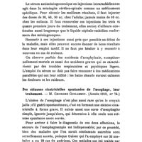 0222 - Page 220 - Revue des thèses. Par Mme P. Laborie. Méningite cérébro-spinale épidémique et sérothérapie anti-méningococcique. - M. Fernand Théroude. (1910). / Des sténoses cicatricielles spontanées de l'oesophage, leur traitement. - M. Georges Guillemin. (1910)