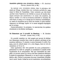 0223 - Page 221 - Revue des thèses. Par Mme P. Laborie. Des sténoses cicatricielles spontanées de l'oesophage, leur traitement. - M. Georges Guillemin. (1910). / Anesthésie générale avec circulation réduite. - M. Anatole Prince. (1910). / De l'hémostase par le procédé de Momburg. - M. Eugène Auffret. (1910)