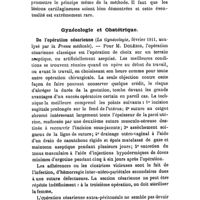 0237 - Page 235 - Revue des travaux français et étrangers. Thérapeutique chirurgicale. Traitement chirurgical de quelques emphysèmes pulmonaires. / Gynécologie et obstétrique. De l'opération césarienne (La Gynécologie, février 1911, analysé par la Presse médicale)