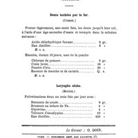 0274 - Page 272 - Formulaire. Dents tachées par le fer. (Combe.). / Laryngite sèche. (Moure.)