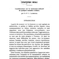 0275 - Page 273 - Thérapeutique sociale. Considérations sur le traitement collectif de quelques maladies sociales, par le Dr J. Laumonier