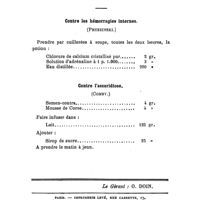 0354 - Page 352 - Formulaire. Contre les hémorragies internes. (Pruszinski.). / Contre l'ascaridiose. (Comby.)