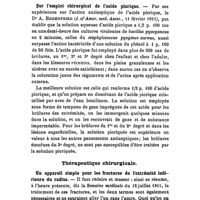 0479 - Page 477 - Revue des travaux français et étrangers. Thérapeutique médicale. Les sérums gonococciques, leur action curative et les symptômes anaphylactiques. / Sur l'emploi chirurgical de l'acide picrique. / Thérapeutique chirurgicale. Un appareil simple pour les fractures de l'extrémité inférieure du radius
