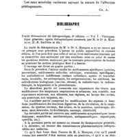 0511 - Page 509 - Carnet du praticien. Le traitement de l'hémoglobinurie paroxystique. (A. Robin.). / Bibliographie. Traité élémentaire de thérapeutique, 6e édition... par M. le Dr A. Manquat. (J.-B. Baillière et fils.)