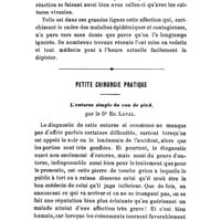 0540 - Page 538 - Thérapeutique médicale. La mélitococcie, par H. Pater... / Petite chirurgie pratique. L'entorse simple du cou de pied, par le Dr Ed. Laval
