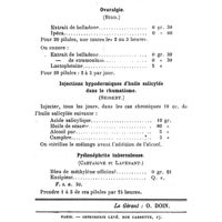 0562 - Page 560 - Formulaire. Ovaralgie. (Bird.). / Injections hypodermiques d'huile salicylée dans le rhumatisme. (Seibert.). / Pyélonéphrite tuberculeuse. (Castaigne et Lavenant.)