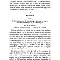 0608 - Page 606 - Hôpital Beaujon. - Clinique thérapeutique. Traitement de la tuberculose, par le Professeur Albert Robin... (Suite et fin.). / Hydrologie. De l'enseignement de l'hydrologie dépend le succès des stations thermales et climatiques, par F. Garrigou..