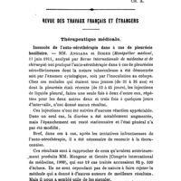 0636 - Page 634 - Carnet du praticien. Traitement de la blépharite. (Valude). / Revue des travaux français et étrangers. Thérapeutique médicale. Insuccès de l'auto-sérothérapie dans 4 cas de pleurésie bacillaire