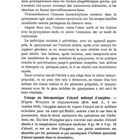 0637 - Page 635 - Revue des travaux français et étrangers. Thérapeutique médicale. Traitement du chancre mou phagédénique par la pyocyanase. / L'usage en thérapeutique d'alcool mélangé d'oxygène