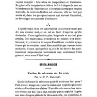 0663 - Page 661 - Thérapeutique médicale. L'opothérapie chez les tuberculeux, par M. F. X. Gouraud... et M. H. Paillard... / Ophtalmologie. L'action du salvarsan sur les yeux, par le Dr P. Bailliart