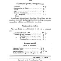 0722 - Page 720 - Formulaire. Désinfectant agréable pour appartement. / Traitement des varices. / Lavement nutritif. (Boyd et Robisson.)