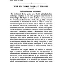0750 - Page 748 - Bibliographie. L'homicide en pathologie mentale (étude clinique et médico-légale)... Préface du Dr Legrain... Par le Dr D. Vladoff... 1911. A. Maloine, éditeur, Paris... / Revue des travaux français et étrangers. Thérapeutique médicale. Le traitement de la goutte avec l'acide phénylquinoline-carbonique (atophan) et en outre quelques remarques sur la thérapeutique diététique de cette maladie, par le Professeur W. Weintraud (Berliner klin. Woch., 1911, p. 526). / Recherches sur l'emploi externe des levures en dermatologie