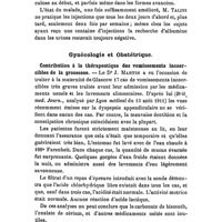 0798 - Page 796 - Revue des travaux français et étrangers. Thérapeutique médicale. Traitement de la tuberculose pulmonaire par des injections intramusculaires d'acide sulfureux. / Gynécologie et obstétrique. Contribution à la thérapeutique des vomissements incoercibles de la grossesse