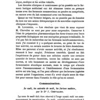 0864 - Page 862 - Société de thérapeutique. Séance du 22 novembre 1911. Présentations. A propos des ferments lactiques médicinaux, par J. Effront. / Communication. Le malt, les extraits de malt, les farines maltées, par le Dr J. Chevalier