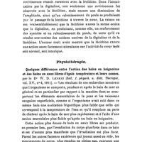 0880 - Page 878 - Revue des travaux français et étrangers. Pharmacologie. De l'action des lécithines sur le coeur isolé d'animaux à sang chaud, par M. W. Kaznelson (Thèse de Dorpat, 1910). / Physiothérapie. Quelques différences entre l'action des bains en baignoires et des bains en eaux libres d'égale température et leurs causes, par le Dr W. D. Lenkei (Zeit. f. physik. u. diät. Therapie, vol. XV, n° 6, 1911)