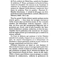 0028 - Page 24 - Littérature médicale. Nouveau Traité de Médecine, - publié en 21 fascicules sous la direction de MM. G.-H. Roger... ; F. Widal... ; P.-J. Teissier... Vient de paraître : Fascicule Ier : Maladies Infectieuses. 1 volume de 482 pages avec 55 figures dans le texte et 3 planches en couleurs. (Masson et compagnie, éditeurs.) Relié : 35 fr. net