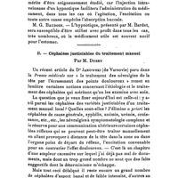 0037 - Page 33 - Société de thérapeutique. Séance du 10 novembre 1920. I. - Sur l'utilisation, comme anesthésique général, d'un produit nouveau, le diéthyl-diallyl-barbiturate de diéthyl-amine, par M. Daniel Bardet. Discussion. / II. - Céphalées justiciables du traitement manuel. Par M. Durey