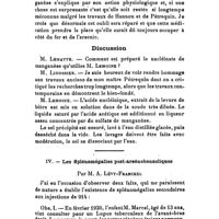 0045 - Page 41 - Société de thérapeutique. Séance du 10 novembre 1920. III. - Traitement des états anémiques et dépressifs par le nucléinate de manganèse. Par M. G. Lemoine... / Discussion. / IV. - Les Splénomégalies post-arsénobenzoliques. Par M. A. Lévy-Franckel
