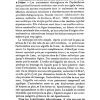 0108 - Page 104 - Revue des travaux français et étrangers. Traitement de l'hydarthrose par la ponction et le brassage à l'éther