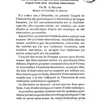 0625 - Page 617 - Physiothérapie. Sur la roentgenthérapie des fibro-myomes utérins d'après trois cents nouvelles observations. Par M. A. Béclère..