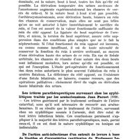 0093 - Page 83 - Revue des thèses de thérapeutique (Faculté de Paris.). Contribution à l'étude du traitement des plaies et fistules de l'urètre consécutives aux interventions gynécologiques. Jean Lévy (1928). / Les ictères parathérapeutiques survenant chez les syphilitiques traités par les arsénobenzènes. Jean Parnet (1928). / De l'action anti-infectieuse d'un extrait de levure à base de lipoïdes et d'ergostérine (antitoxine du Professeur Lemoine de Lille). Jean Delaby (1928)