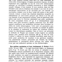 0147 - Page 143 - Analyses. Sang, tissus et humeurs de l'organisme. Les hémorragies d'origine ano-rectale ; diagnostic et traitement. Jean Rachet (Rev. de méd., n° 1, janv. 1932, p. 1). / Les petites azotémies et leur traitement. J. Cottet (Paris médic., 16 nov. 1929)