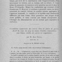 1036 - Page 996 - Séance du 5 juin 1918. Rapports écrits. Sur un cas de cubitus varus traumatique, par M. Bergeret / L'inhibition segmentaire des artères dans les plaies de guerre. (Arrêt du cours du sang au niveau d'artères traumatisées sans lésions visibles des parois ni coagulation), par M. Jean Fiolle