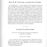1036 - Page 984 - Séance du 25 juin 1919. A propos de la correspondance / Mort de M. Tcherning [Nécrologie] / A propos du procès-verbal. Traitement des fractures anciennes de Dupuytren, vicieusement consolidées, par M. Ch. Dujarier