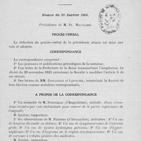 0085 - Page 65 - Séance du 23 Janvier 1924. Procès-verbal / Correspondance / A propos de la correspondance