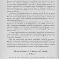 0168 - Page 148 - Séance du 30 janvier. Communications. La scaphoïdite tarsienne des jeunes enfants (Anatomie pathologique et pathogénie), par MM. Paul Lecène et Albert Mouchet / Sur la technique de la gastro-entérostomie, par M. Cunéo