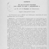 0188 - Page 168 - Séance du 6 février 1924. A propos de la correspondance / Rapports. Un cas de kyste branchial avec fistule du type « amygdaloïde », par M. le Dr J. Fournier