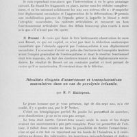 0214 - Page 194 - Séance du 6 février 1924. Présentations de malades. Ostéosynthèse d’une fracture de l'omoplate, par M. Ant. Basset / Résultats éloignés d’anastomose et transplantations musculaires dans un cas de paralysie infantile, par M. P. Hallopeau