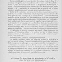 0426 - Page 406 - Séance du 19 mars 1924. A propos du procès-verbal. Abcès sous-diaphragmatique avec vomiques pris pour une pleurésie purulente. Mort par anesthésie rachidienne haute, par M. Ch. Dujarier / A propos des injections intracardiaques d'adrénaline dans les syncopes anesthésiques, par M. Hartmann