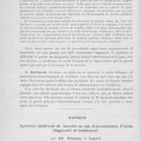 0428 - Page 408 - Séance du 19 mars 1924. A propos du procès-verbal. Pancréatite aiguë sans stéatonécrose. Laparotomie, guérison, par M. Barthélémy / Rapports. Injection épidurale de lipiodol en cas d’incontinence d’urine (diagnostic et traitement), par MM. Wilmoth