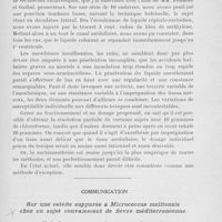 0445 - Page 425 - Séance du 19 mars 1924. Question à l'ordre du jour. A propos de la rachianesthésie / Communication. Sur une ostéite suppurée à Micrococcus melitensis chez un sujet convalescent de fièvre méditerranéenne, par M. le Dr G. Brun et M. Et. Brunet