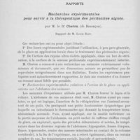 0560 - Page 540 - Séance du 9 avril. A propos du procès-verbal. Dilatation des bronches avec vomiques prise pour une pleurésie interlobaire. Mort sous anesthésie régionale, M. Robert Picqué / Rapports. Recherches expérimentales pour servir à la thérapeutique des péritonites aiguës, par M. le Dr Chaton