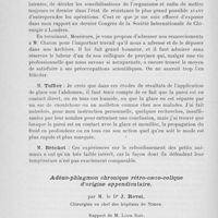 0564 - Page 544 - Séance du 9 avril. Rapports. Recherches expérimentales pour servir à la thérapeutique des péritonites aiguës, par M. le Dr Chaton / Adéno-phlegmon chronique rétro-caeco-colique d’origine appendiculaire, par M. le Dr J. Revel