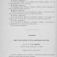 0622 - Page 602 - Séance du. 14 mai 1924. A propos de la correspondance / Rapports. Sept observations d'ulcus gastriques perforés, par M. le Dr Ch. Mathieu