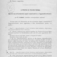 0680 - Page 660 - Séance du 4 juin 1924. A propos de la correspondance / A propos du procès-verbal. Quatre cas d’occlusion aiguë consécutive à l’appendicectomie, par M. Oudard