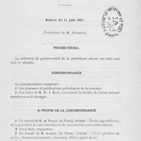 0715 - Page 695 - Séance du 11 juin 1924. Procès-verbal / Correspondance / A propos de la correspondance