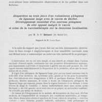 0719 - Page 699 - Séance du 11 juin 1924. Rapports. Mésocolite rétractile, avec occlusion chronique ; sigmoïde-sigmoïdostomie latéro-latérale; guérison, par M. Ducaros / Disparition en trois jours d'un volumineux phlegmon du ligament large avec le vaccin de Delbet. Développement immédiat d’un nouveau phlegmon du côté opposé malgré le vaccin et échec de la vaccinothérapie sur la deuxième localisation, par M. le Dr Brisset